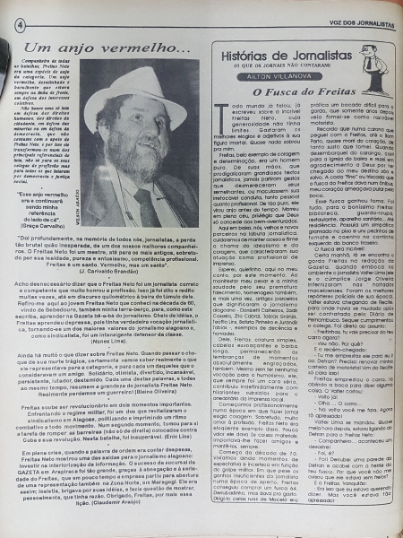 Homenagem do Jornal A Voz do Jornalista à Freitas Neto, 1997