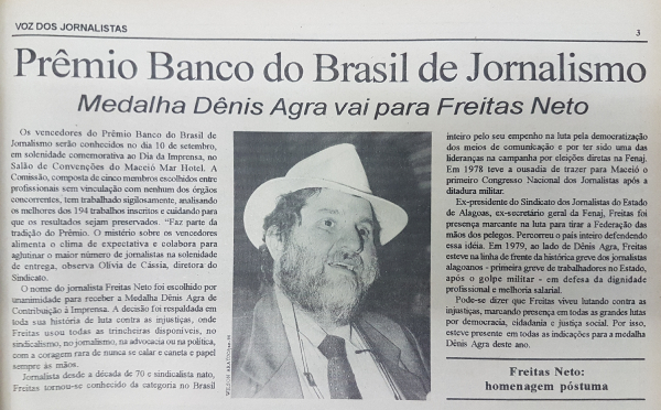Homenagem do Jornal A Voz do Jornalista à Freitas Neto, 1997