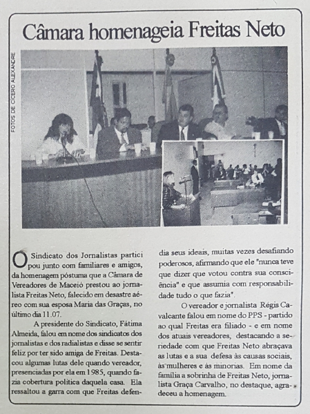 Homenagem do Jornal A Voz do Jornalista à Freitas Neto, 1997
