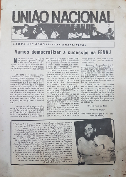 União Nacional: Carta aos Jornalistas Brasileiros, por Freitas Netos