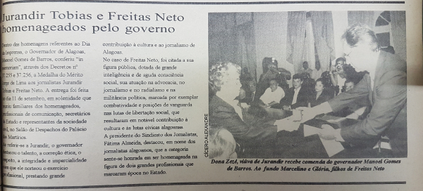 Freitas Neto é homenageado pelo governo