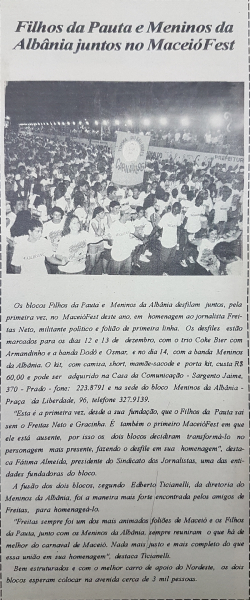Filhos da Pauta e Meninos da Albânia juntos em homenagem a Freitas Neto