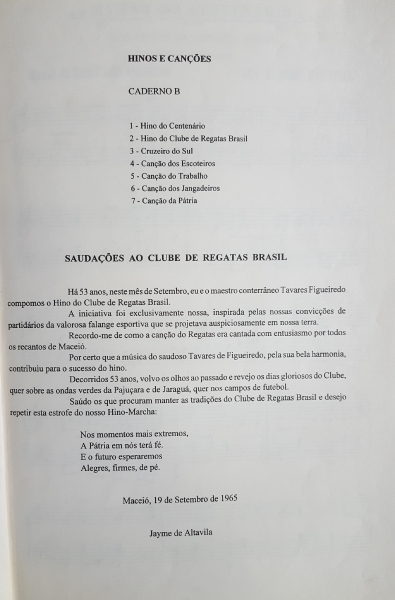 Caderno de compositores alagoanos, Homenagem ao centenário de Jayme de Altavila, 1995